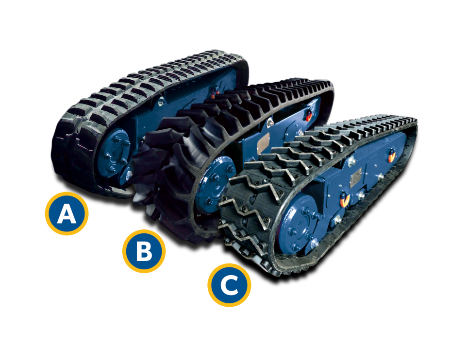 Choice of tracks to suit the terrain